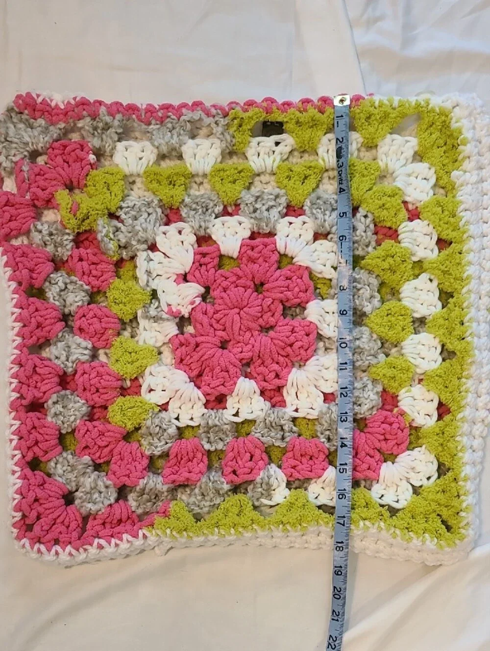 Handmade Crochet Granny Square Pillow Cover By Grey Dove Creations NWT